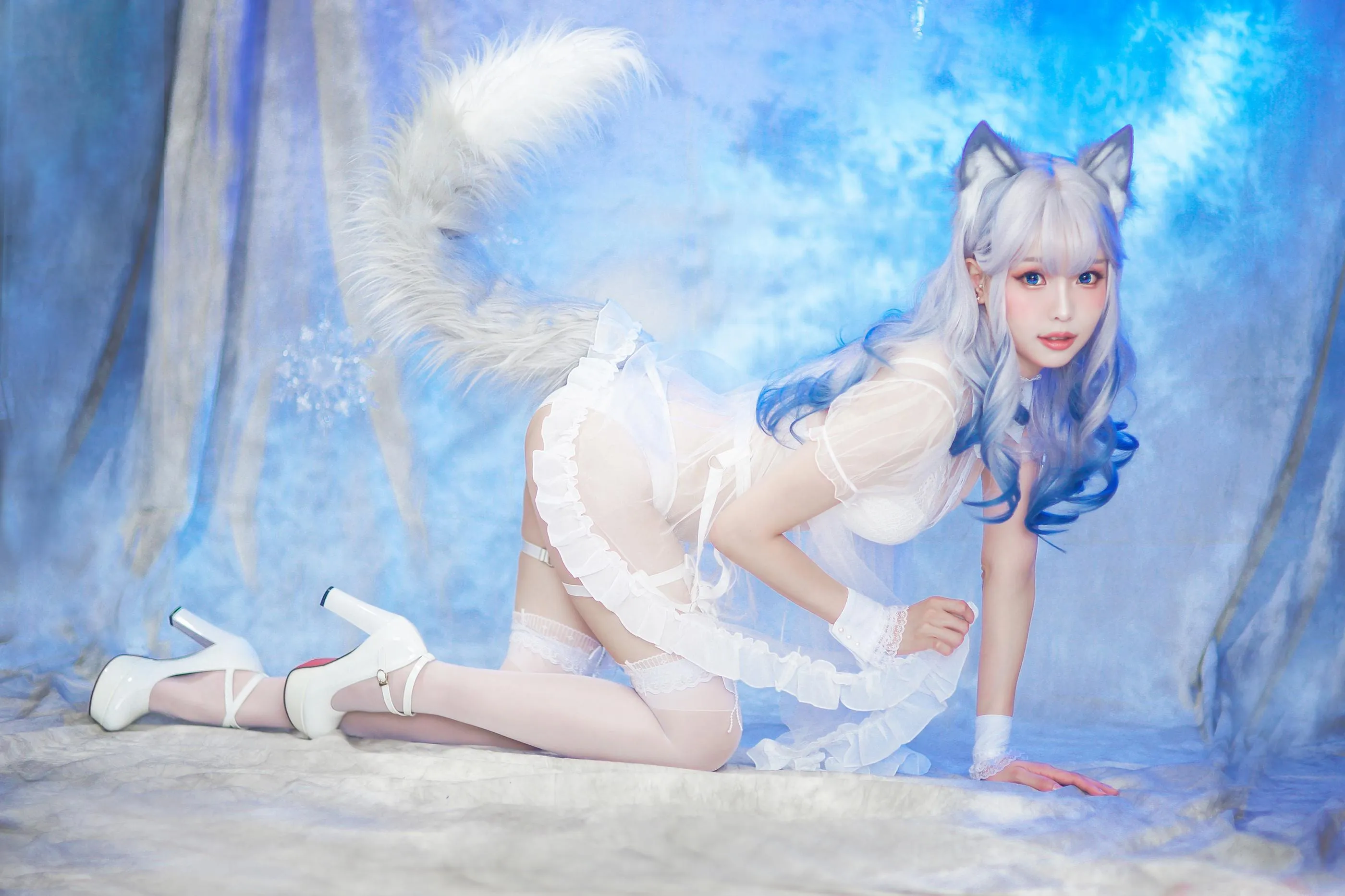 ElyEE子 – NO.43 猫耳白丝带 [48P]插图5